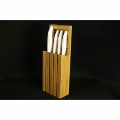 Bestpreis 🌟 KYOCERA | Bambus-Messerblock Inklusive 4 Messer, White Series 🎁